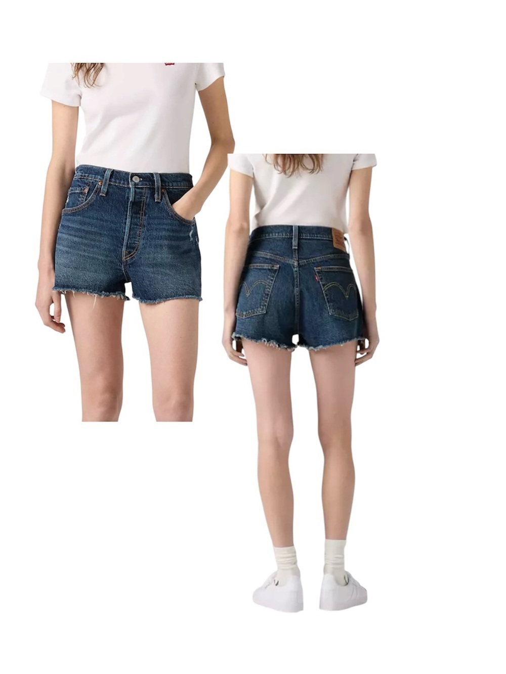 Levi's 501 Women’s Original Cutoff with Frayed Hem, Button Fly Shorts Size 28